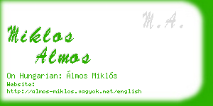 miklos almos business card